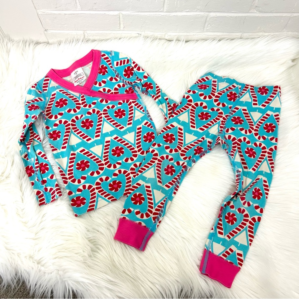 Hanna Andersson Girls Holiday Candy Cane PJ Set Size 3T